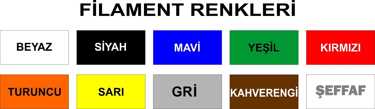 3D Kalem Yazıcı için 10 renk 70 metre (10 x 7 metre) PLA Filament