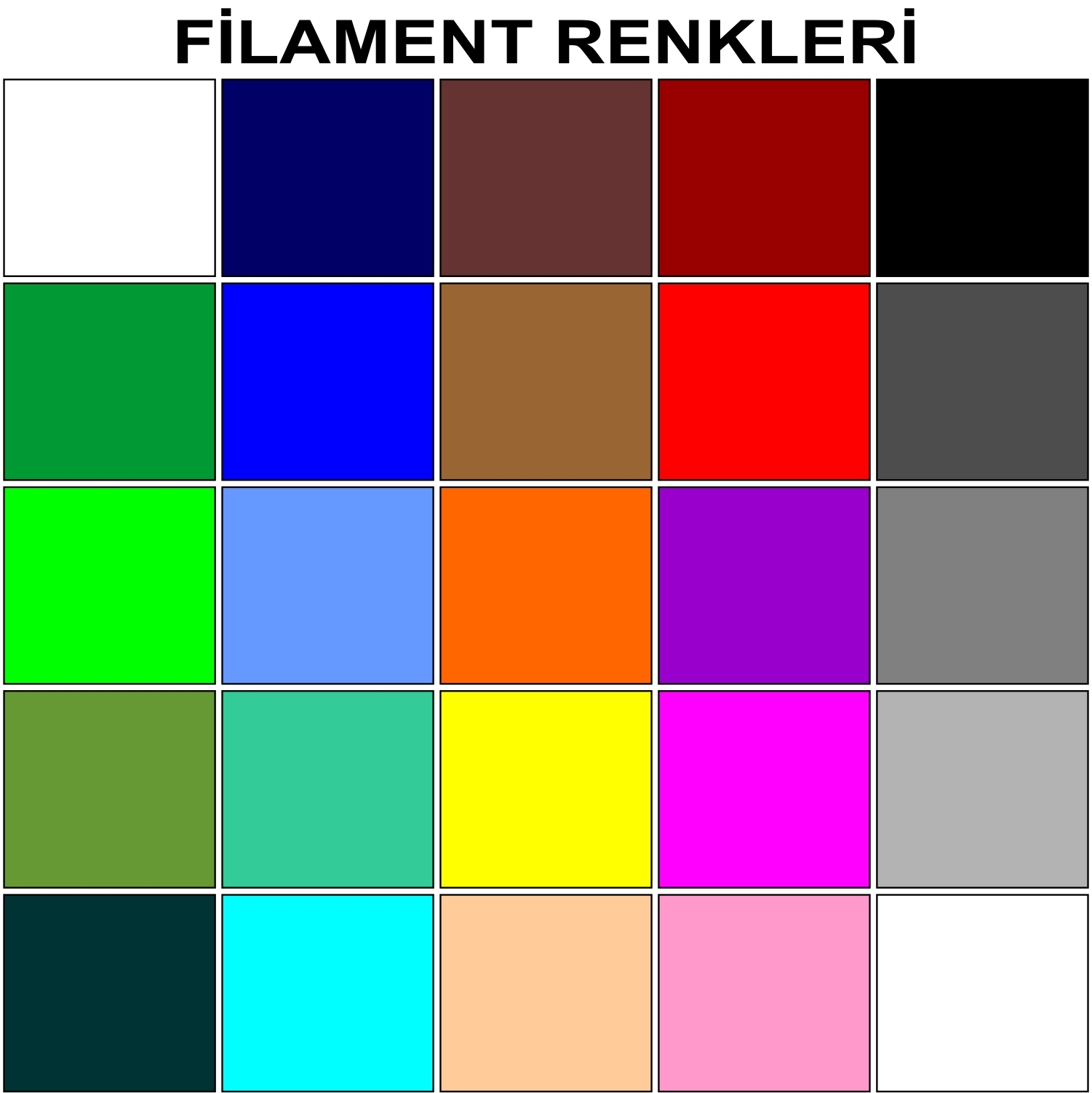 PEMBE 3D Kalem Yazıcı+25 renk 100 metre (25x4metre) PLA Filament