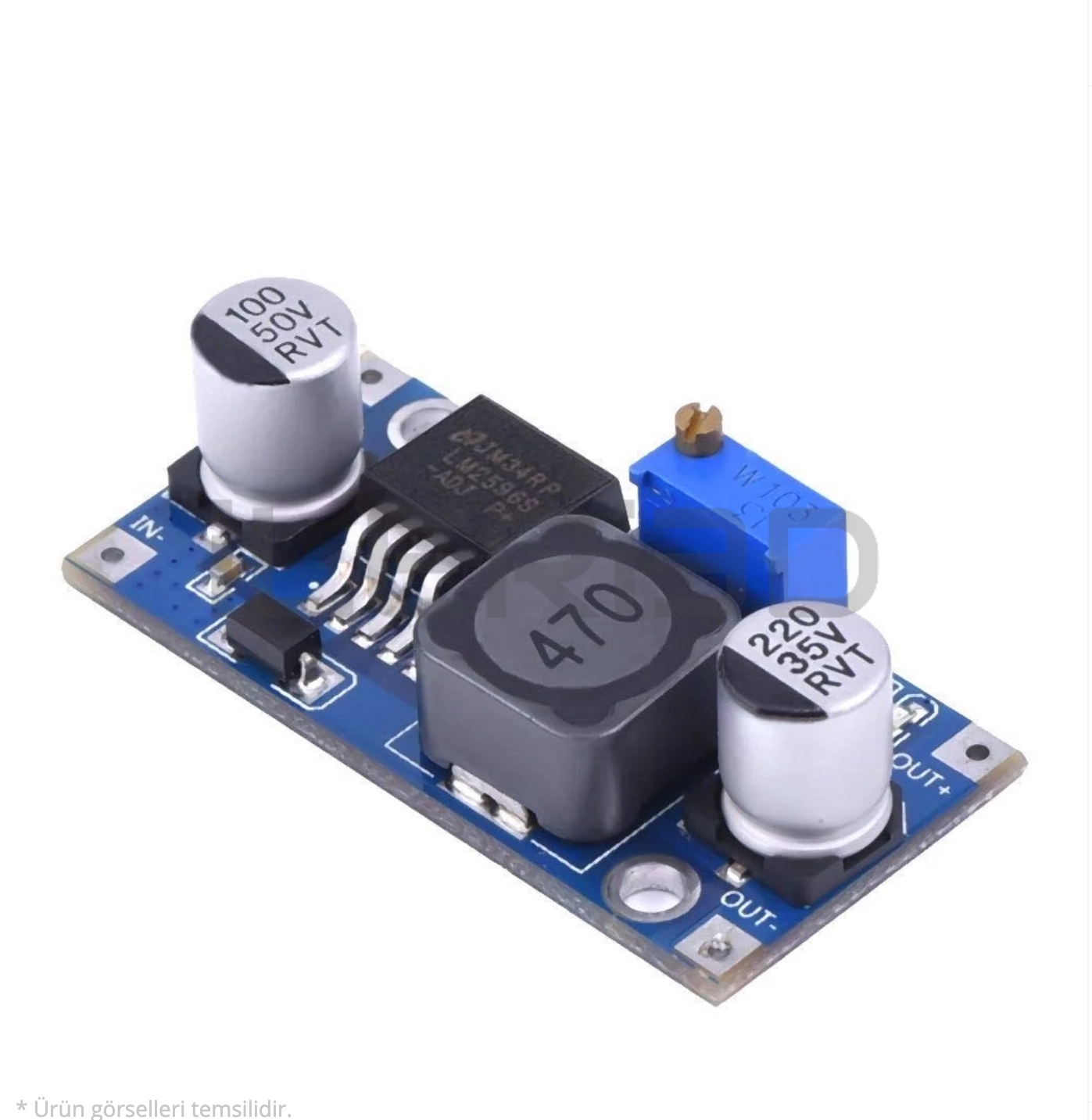 LM2596 Ayarlanabilir Voltaj Düşürücü Regülatör Kartı (4-35V ile 1.25-30V)