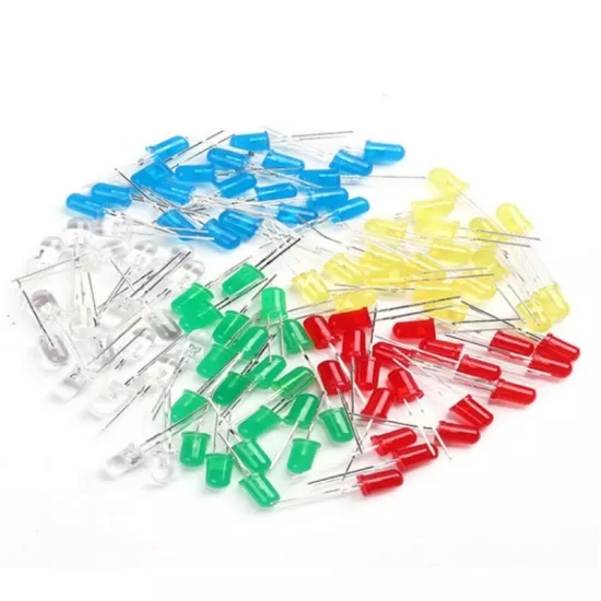25 adet 5 mm LED (5 farklı renkte)