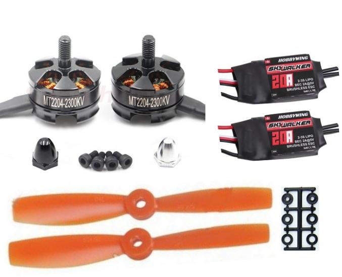 2 adet MT2204 2300Kv Fırçasız Motor CW/CCW + 5045 Pervane + 20A Esc
