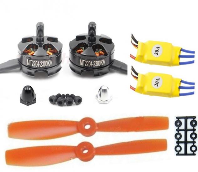 2 adet MT2204 2300Kv Fırçasız Motor CW/CCW + 5045 Pervane + 20A Esc