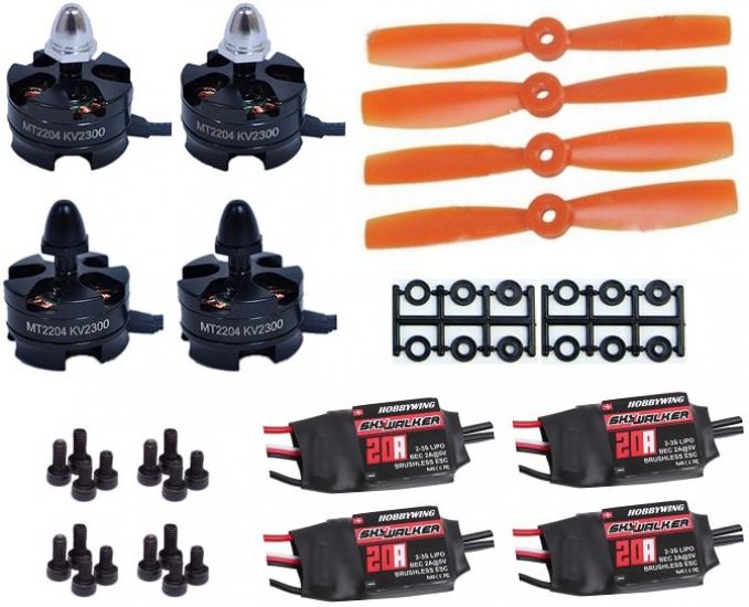 4 adet MT2204 2300Kv Fırçasız Motor CW/CCW + 5045 Pervane + 20A Esc