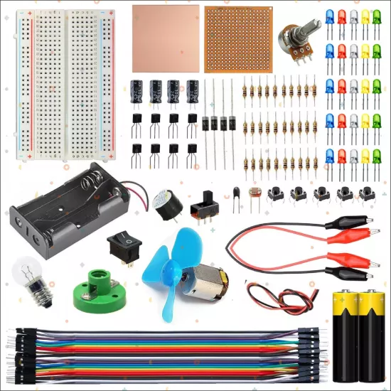 Breaboard Temel Elektrik ve Elektronik Eğitim Set (Lamba Motor ve Breadbord set)